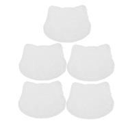 OFFSCH 5PCS Fluffy Miniature Dollhouse Rug White Cat-shaped Plush Floor Mat Soft Cozy Blanket for Kitten Pets Nursery Decor