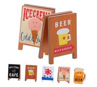 OFFSCH 5pcs Japanese Style Wooden Memo Holders Creative Desktop Photo Clips for Home Office School Wood Material with Stable Grip Cartoon Cat and Ice Cream Designs