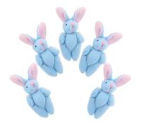 OFFSCH 5pcs Mini Plush Joint Rabbits Easter Bunny Stuffed Animals Lightweight Short Plush with Adorable Design, for Birthday Cake and Room Decoration