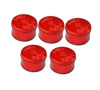 OFFSCH 5pcs Small Round Candy Boxes Wedding Candy Container Peony Pattern Tinplate Box Delicate Packing Case for Wedding Party