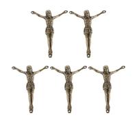OFFSCH 5pcs Vintage Alloy Jesus Cross Charms Crucifix Pendants for DIY Rosary Necklace Handmade Jewelry Making Accessory