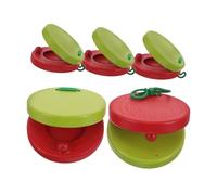 OFFSCH 5pcs Wooden Castanets for Boy Girl Cartoon Clappers Safe Natural Wood Classroom Percussion Instruments Enhance Hand-eye Coordination and Fine Motor Skills