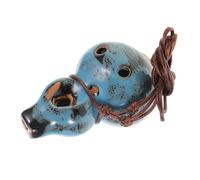 OFFSCH 6 Hole Alto C Ocarina Ceramic Musical Instrument with Wax Rope, Rich Resonant Tone and Comfortable to Play, Stylish Blue Gourd Design for Outdoor Activities and Music Lovers