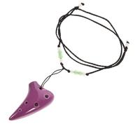 OFFSCH 6 Holes Mini Ocarina Creative Musical Supply for Beginners with Purple Color and Random String Color