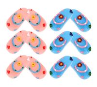 OFFSCH 6 Pairs Miniature Beach Slippers Set, Summer Simulation Shoes Decor for Dollhouse Accessories, Tropical Party Themed Small House Props with Pink and Blue Sandals