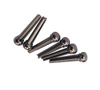 OFFSCH 6 Pcs Acoustic Guitar Brass Bridge Pins with Abalone Inlay Polished Black Solid Brass Replacement Parts Classic Sleek Design Fits Six-String Acoustic Guitar