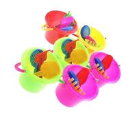 OFFSCH 6 Sets Beach Sand Set for Lightweight Plastic Playset with Random Colors Patterns Educational Beach Bucket and Spoon for Outdoor Fun and Creativity