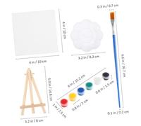 OFFSCH 6 Sets Mini Canvas Painting Kit with Stable Wood Easels Portable Oil Watercolor Paints Brushes and Palettes for Beginners and Artists The Go