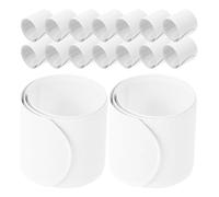 OFFSCH 60 Piece Set of Snap Bracelets - White Slap Bands Ideal for ' Classroom Crafts - Activities - and Prizes - DIY Blank Party Wrist Straps - Snap Bands for Xmas Party Bag Filler