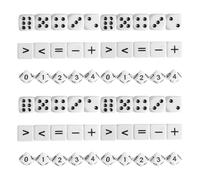 OFFSCH 60pcs Small Dice for Math Manipulative Exercises - Include Numbers/Dots/Arithmetic Symbols - Game Dice 16mm for Teachers Students School Classroom Supplies