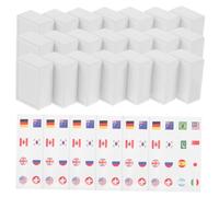 OFFSCH 65pcs Mahjong Tiles with National Flag Patterns Plastic Stickers Educational Game for Family Fun Outdoor Picnics and Cultural Learning