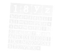 OFFSCH 65pcs Reusable Pet Letter Stencils with Numbers and Symbols Hollow Design for Sharp Lines Craft Templates for Painting Scrapbooking Wood Signs Wall and Fabric Art Projects
