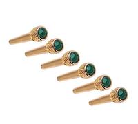 OFFSCH 6pcs Acoustic Guitar Bridge Pin Brass Bridge Pins Abalone Inlay Guitar Accessory Saddle