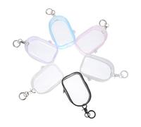 OFFSCH 6pcs Clear Doll Display Bags with Secure Zipper and Detachable Keychain Transparent Protective Cases for Collectibles Doll Storage Portable Mini Pouches for Travel and Home Decor