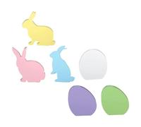 OFFSCH 6pcs Easter Wooden Rabbit Decorations Spring Tiered Tray for Home and Party Decor Vibrant Colors Wood Material Versatile Festive Signs for Holiday Display