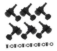 OFFSCH 6Pcs Guitar String Buttons with Locking Function Sealed Back String Locks for Acoustic and Electric Guitars Left Right Tuners Black Part for Accurate Pitch and Improved Timbre