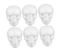 OFFSCH 6pcs Halloween Foam Skull Shapes White Lightweight DIY Painting Crafting Ornaments for Indoor Outdoor Party Decorations Hanging Pendant Decor