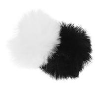 OFFSCH 6pcs Microphone Windscreens Windproof Furry Covers for Mini Lapel Mics Outdoor Indoor Use Black White Noise Reducing Mic Wind Covers for Live Streaming Recording