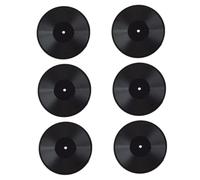OFFSCH 6pcs Miniature Vinyl Record Models for Dolls House Decor Black Simulated Retro Music Discs Smooth Surface Collectible Miniatures Creative Small Home Ornament