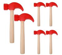 OFFSCH 6pcs Montessori Hammer Toys For Kids - Safe Children Simulation Wood Hammering Tool - Pretend Play Pounding Mallet For Crafts Birthday Party Game Supplies