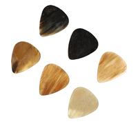 OFFSCH 6pcs Natural Ox Horn Guitar Pick and Slip for Acoustic Guitar Playing Accessories Random Color