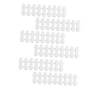 OFFSCH 6pcs Plastic Garden Edging Fence Courtyard Partition Fences White Picket Panel Foldable Playpen Decorative Lawn Border DIY Paintable 50x13cm Outdoor Indoor Use