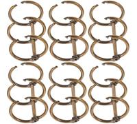 OFFSCH 6pcs Portable Alloy Binder Rings with Three-Hole Design, Well Polished Book Clips for Office Supplies, Convenient Book Circles for Organising Documents and Scrapbooks