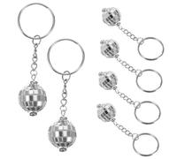 OFFSCH 6pcs Retro Holographic Disco Ball Keychains Portable Hanging Bag Pendants Unique Fashionable Ornaments for Keys Backpacks Car Accessories Gifts for Women