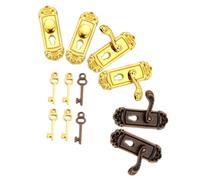 OFFSCH 6Pcs Scale Miniature Lock and Key Accessories for Tiny House Decoration