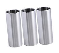 OFFSCH 6pcs Slide Guitar Accessories Glass Stainless Steel Slides Medium Bottleneck for Enhanced Sound Quality