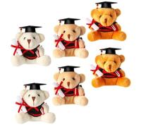 OFFSCH 6Pcs Small Graduation Bear Plush Keychain Soft Stuffed Doctor Bear Pendant Decoration for Bags Keys Backpacks and Adults Gift Collection