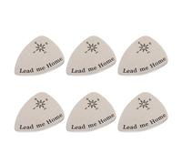 OFFSCH 6pcs Titanium Steel Folk Guitar Picks Silver for Acoustic Guitar and Ukulele, Musical Instrument Supplies Accessories Set