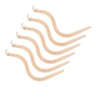 OFFSCH 6Pcs Unfinished Wooden Snakes Flexible Jointed DIY for Halloween Pranks Realistic Blank Wood Snake Crafts and Educational
