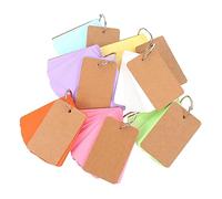 OFFSCH 7 Sets DIY Blank Flashcards with Binder Rings Multi Color Loose Leaf Note Pads for English Words Student Study Cards for Planning Organizing and Note Taking