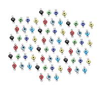 OFFSCH 70pcs Stainless Steel Evil Eye Connectors Pendants Double Loop Design for Bracelet Necklace DIY Jewelry Making with Multi-color Round Beads Charms Protective Symbolic Crafting