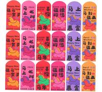 OFFSCH 72pcs Horse Year Red Envelopes Thick Paper Lucky Money Hongbao for Chinese Year Spring Festival with Fine Printing and Traditional Motifs