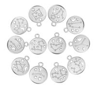 OFFSCH 72pcs Zodiac Sign Charms Double Sided Alloy Pendants for DIY Jewelry Making Craft Supplies Rustproof Lightweight Metal Alloy Suitable for Bracelets Necklaces Earrings Gift