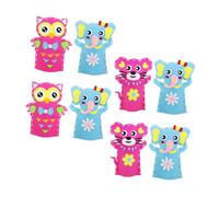 OFFSCH 8 Sets DIY Hand Puppet Making Kit for Pre-cut Cartoon Animal Shapes Creative Craft Supplies to Stimulate Imagination and Ability for Storytelling and Educational Play