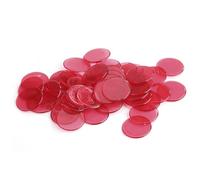 OFFSCH 80pcs Red Plastic Bingo Chips for Boys and Girls with Counters, Sturdy Plastic Markers for Sorting and Counting Math Games at Home