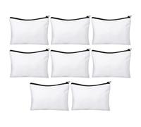 OFFSCH 8pcs Canvas Sublimation Makeup Bags and Pencil Cases Set, Blank Zipper Toiletry Organizer for Travel and Home Cosmetic Storage