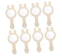 OFFSCH 8Pcs DIY Wooden Handheld Mirrors for Lightweight Craft Mirrors for Painting and Decoration Adorable Rabbit Design Art and Craft Accessories for Creativity
