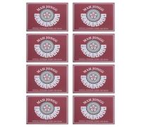 OFFSCH 8pcs Mahjong Scoring Card: Waterproof Score Rule Guide - Game Card - Mahjong Supplies for Family Gatherings Parties Red