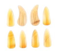 OFFSCH 8pcs Medium Guzheng Practice Fake Nails Double Groove Cow Horn Guzheng Picks Finger Protectors Fingertip Covers for Players
