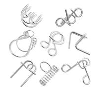 OFFSCH 8pcs Metal Unlocking Puzzle for Interlocking Brain Teaser to Exercise Skills and Enhance Analytical Thinking Educational Intelligence Games