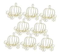 OFFSCH 8pcs Pumpkin Container Pumpkin Decor Halloween Carriage Centerpiece Candy Holder Mini Carriage Shape Wedding Cart Decorations Decor Golden