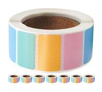 OFFSCH 8rolls Writable Removable Pastel Coding Labels Rectangular Stickers for File Sorting Storage Moving Boxes