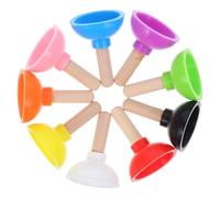 OFFSCH 9pcs Mini Plunger Trick Set with Realistic Appearance and Design, Lightweight Silicone and Wood Materials, Portable Dollhouse Bathroom Accessories for