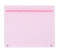 OFFSCH Acrylic Desktop Erasable Planner with Stand, Pink Monthly Grid Whiteboard for School and Dorm Rooms, Planning Surface with Blank Memo Area, Sturdy and Reusable Desktop Study Desk