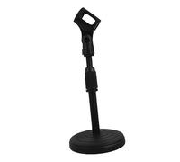 OFFSCH Adjustable Desk Microphone Stand Multipurpose Desktop Mic Clip Stand with Plastic Base Black Colour Height Adjustable from 260 to 360mm for Speech and Living Chat
