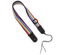 OFFSCH Adjustable Ukulele Shoulder Strap for Soprano Tenor Concert Ukuleles Stable Fit with Dark Rainbow Fabric Design Lightweight and Travel-friendly Accessory for Live Performances